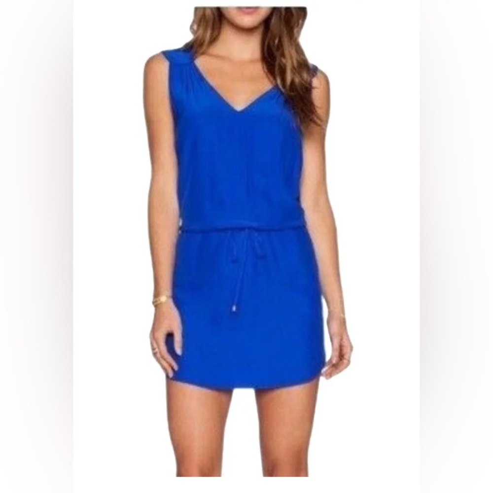 AMANDA UPRICHARD COBALT BLUE MINI SILK DRESS.  NEW WIGH TAGS.